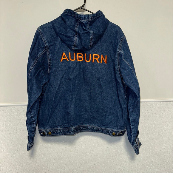 Castles Sport Jackets & Blazers - Women’s Castles Sport Hooded Jean Jacket XL Blue Auburn Tigers University Zip Up